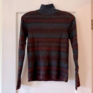 Classiques Entier | Striped Merino Mock Neck Sweater
